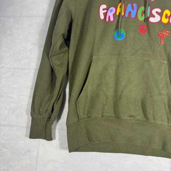 City Wear Hoodie Womens Olive Green San Francisco Graphic Print Size Small - Picture 3 of 14